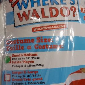Kids 'Where's Waldo' Halloween costume, size Small/Medium.